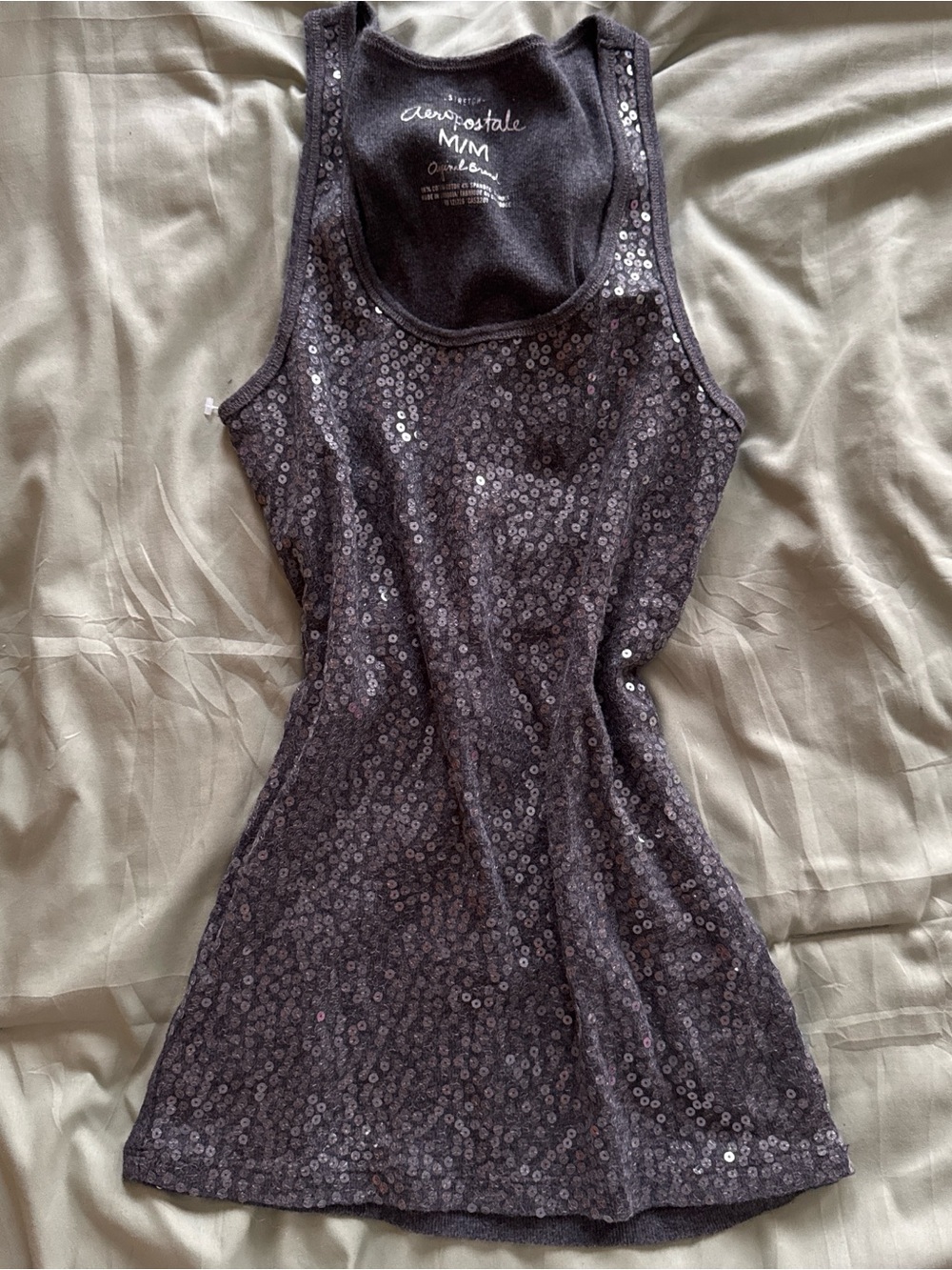 Aeropostale Black Sequin Racerback Tank